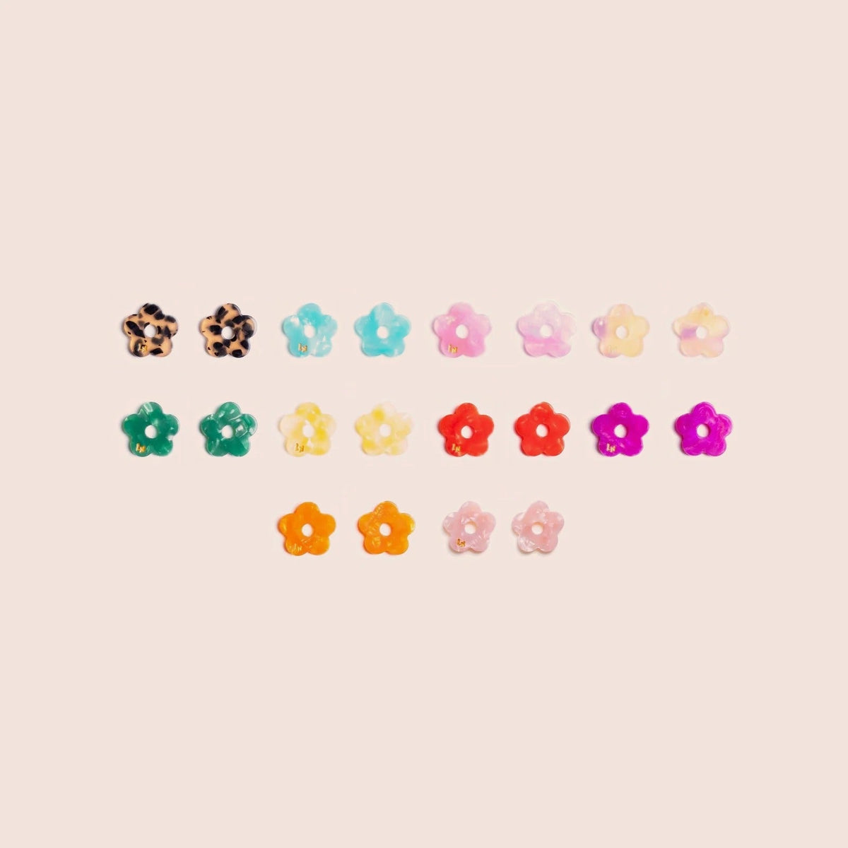 Mini Acetate Flower charms: all available pairs and colours – Les Nicolettes
