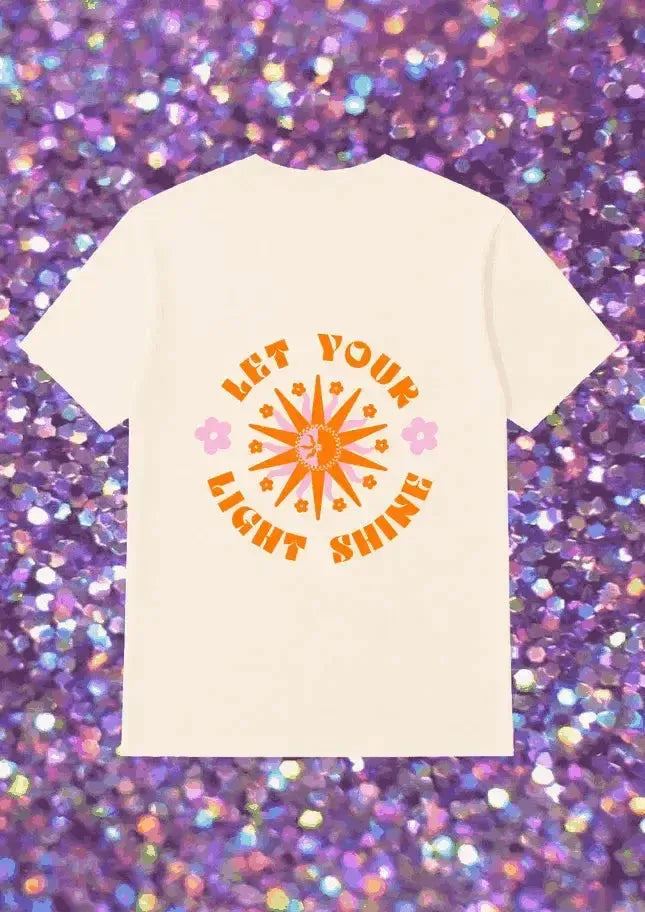 T-shirt Blanc Cassé | Let Your Light Shine-Les Nicolettes