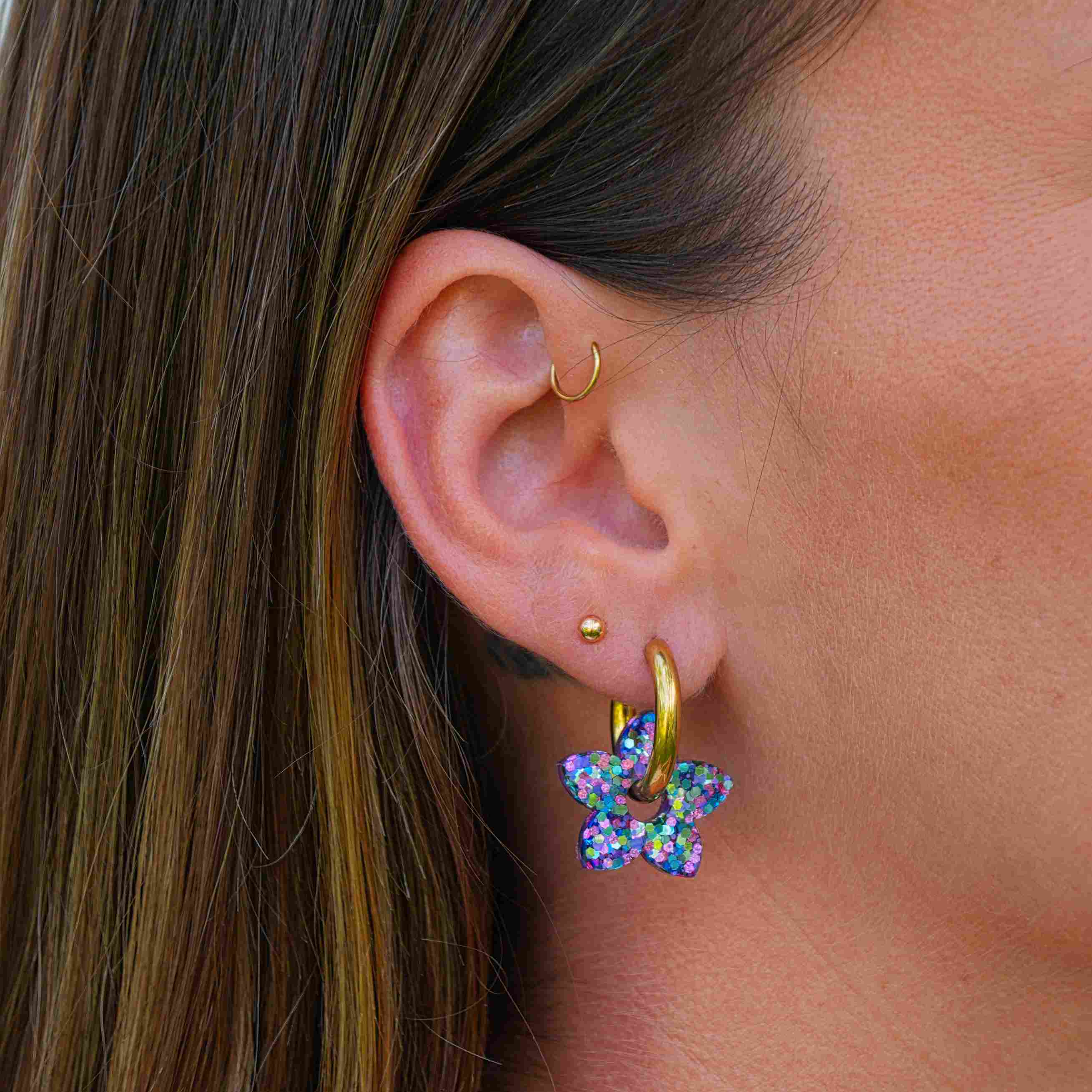 Orecchini a cerchio Tiaré Mix Viola Blu