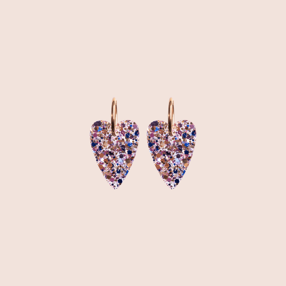 Boucles d'oreilles Cœur Mix Disco-Les Nicolettes