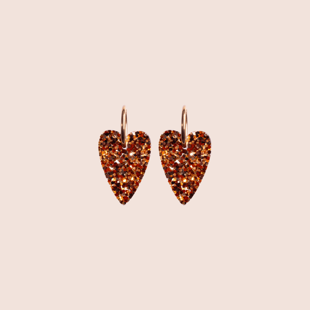 Boucles d'oreilles Cœur Pumpkin Spice-Les Nicolettes