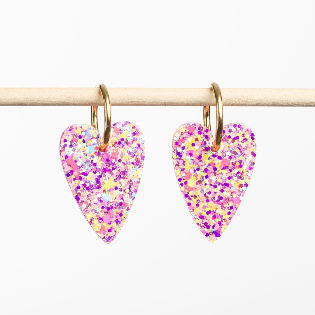 Boucles d'oreilles Cœur Barbiecore-Les Nicolettes