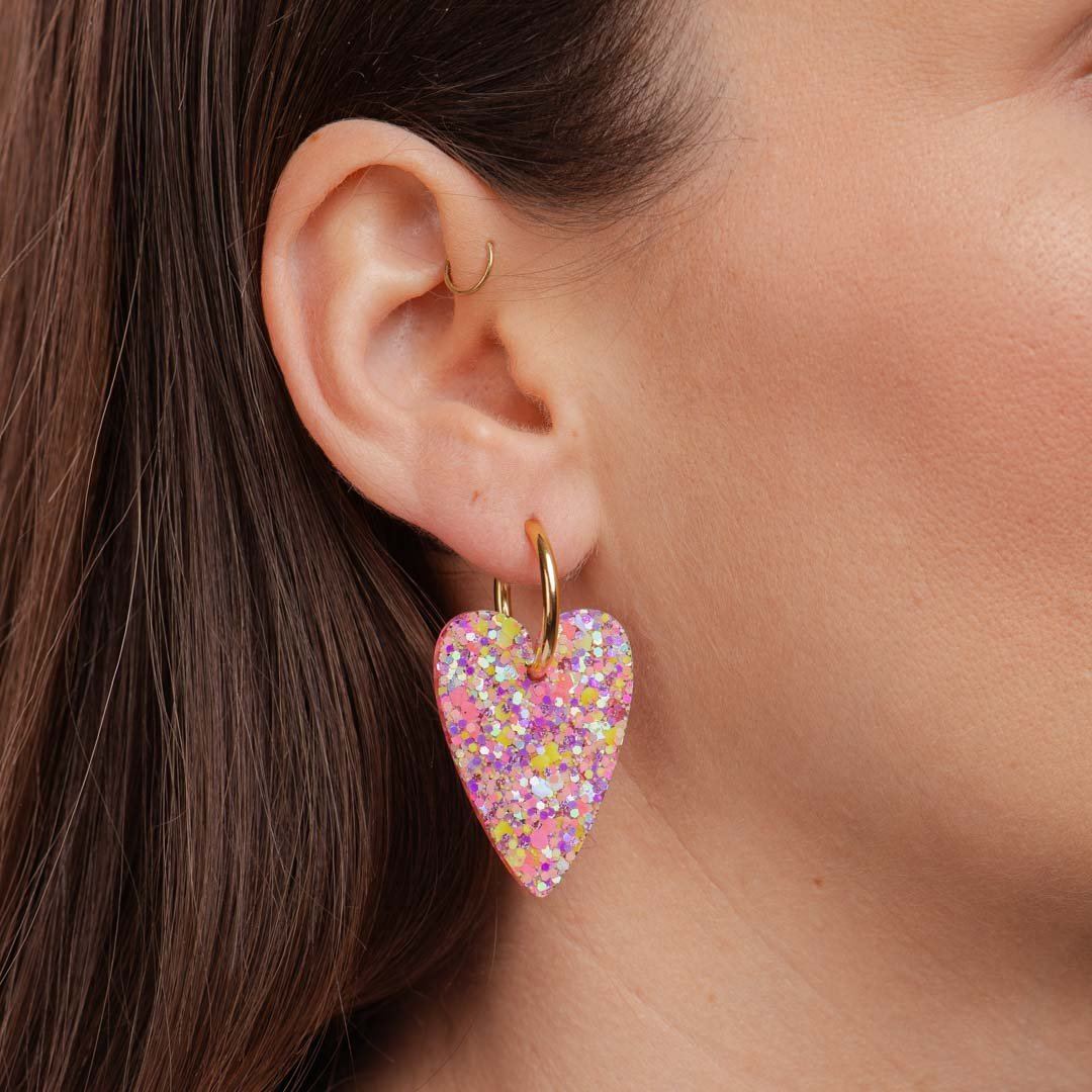 Boucles d'oreilles Cœur Barbiecore-Les Nicolettes