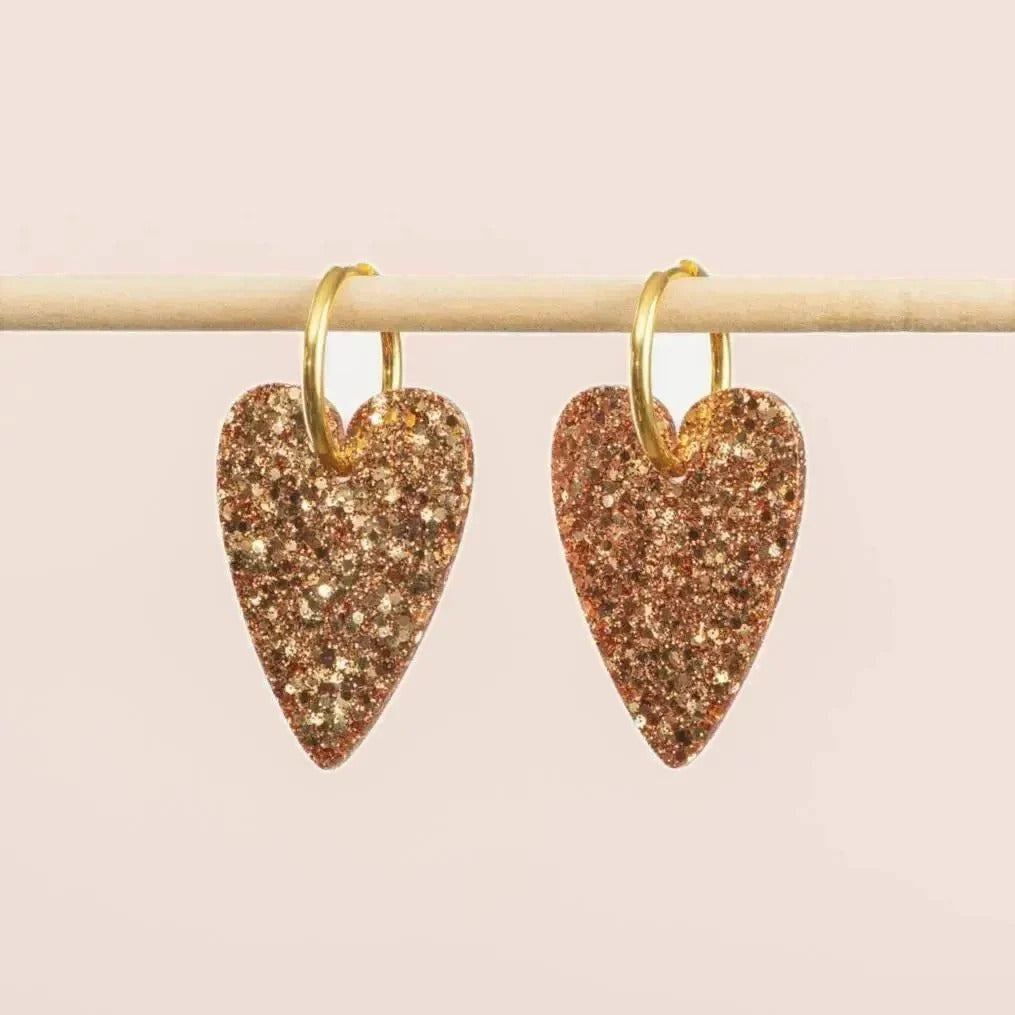 Boucles d'oreilles Cœur Champagne – Les Nicolettes