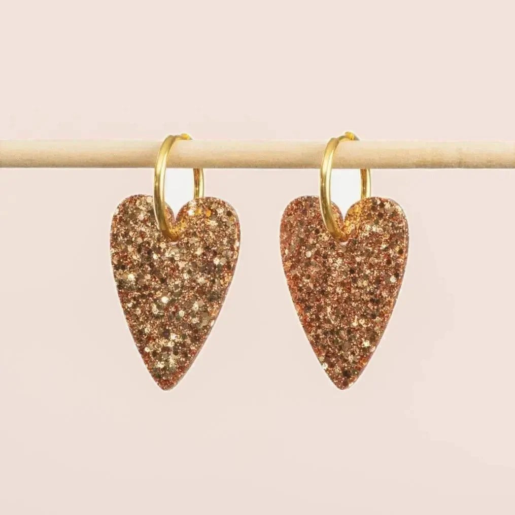 Boucles d'oreilles Cœur Champagne – Les Nicolettes