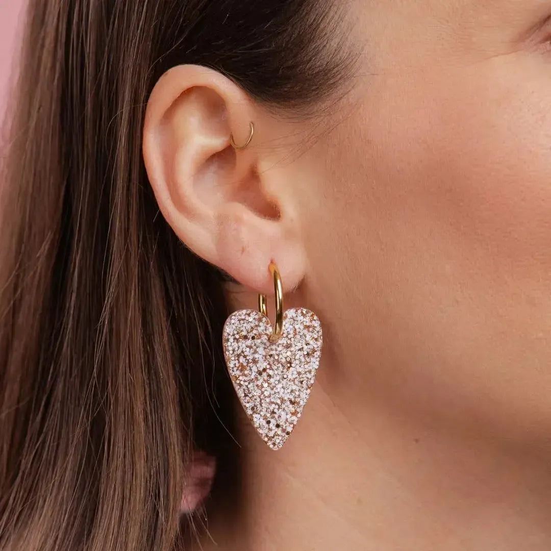 Boucles d'oreilles Cœur Ivoire Champagne-Les Nicolettes