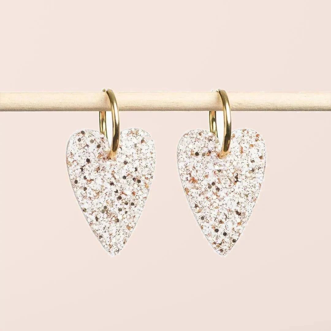 Boucles d'oreilles Cœur Ivoire Champagne – Les Nicolettes