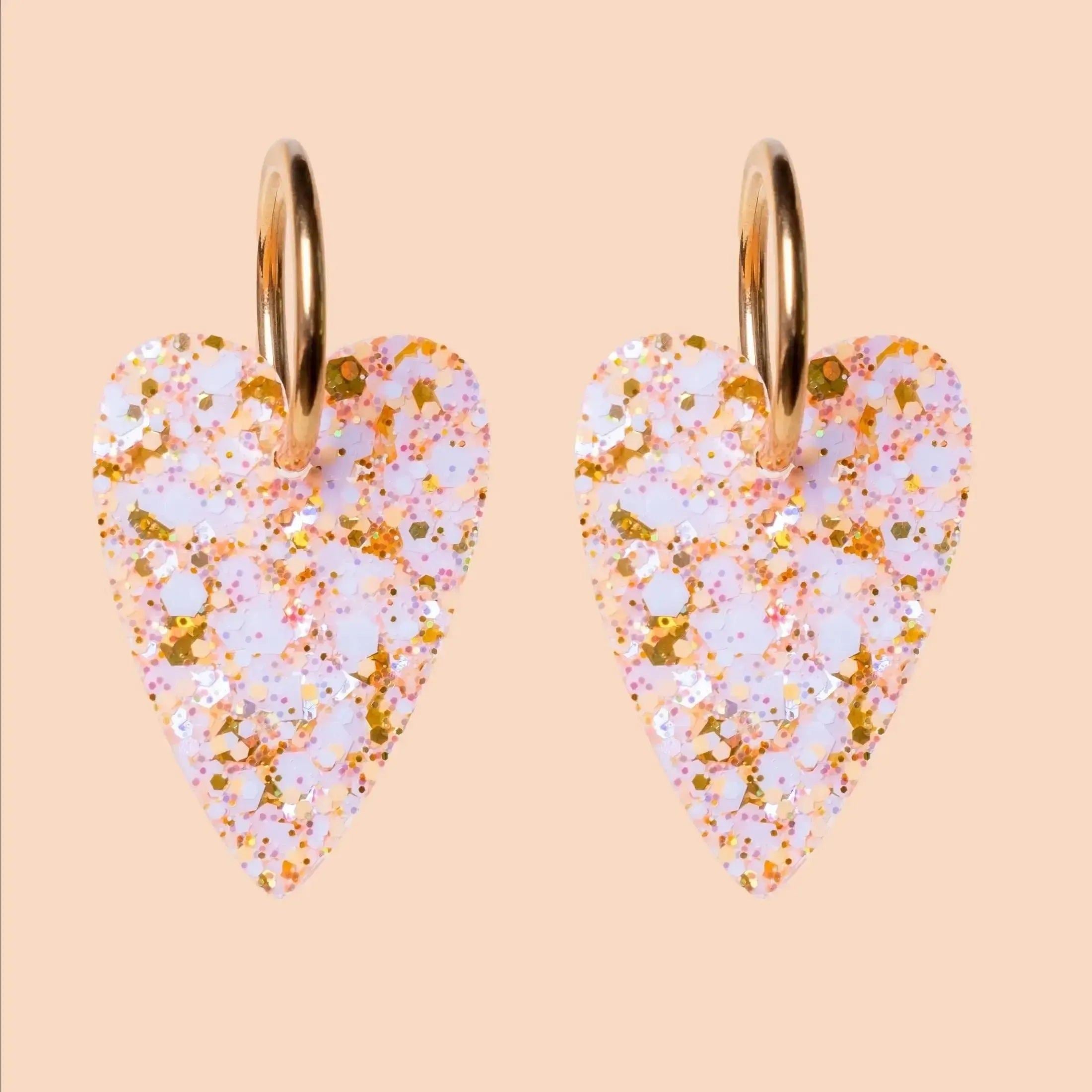 Boucles d'oreilles Cœur Ivoire Orange-Les Nicolettes