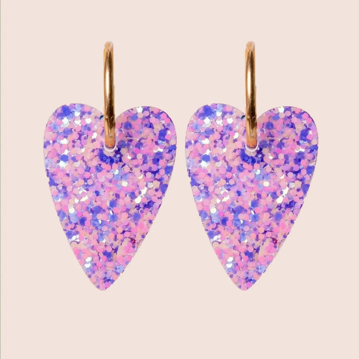 Boucles d'oreilles Cœur Mauve Orange – Les Nicolettes