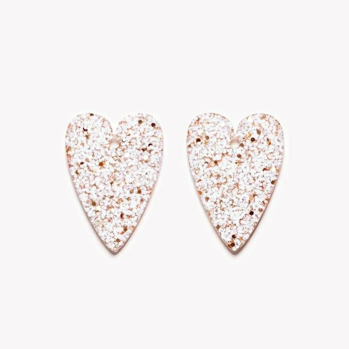Paire de charms Cœur coloris Ivoire Champagne (n°13) – Les Nicolettes