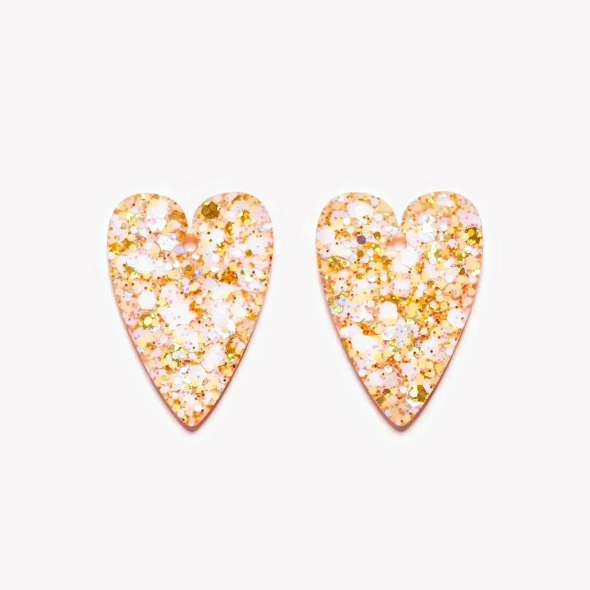 Paire de charms Cœur coloris Ivoire Orange (n°3) – Les Nicolettes