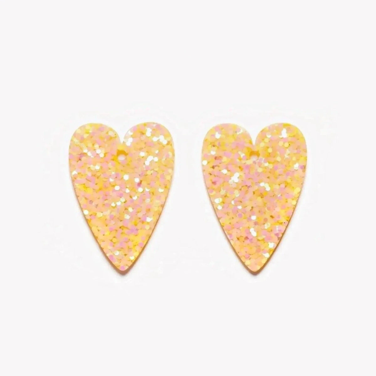 Paire de charms Cœur coloris Orange Jaune (n°7) – Les Nicolettes