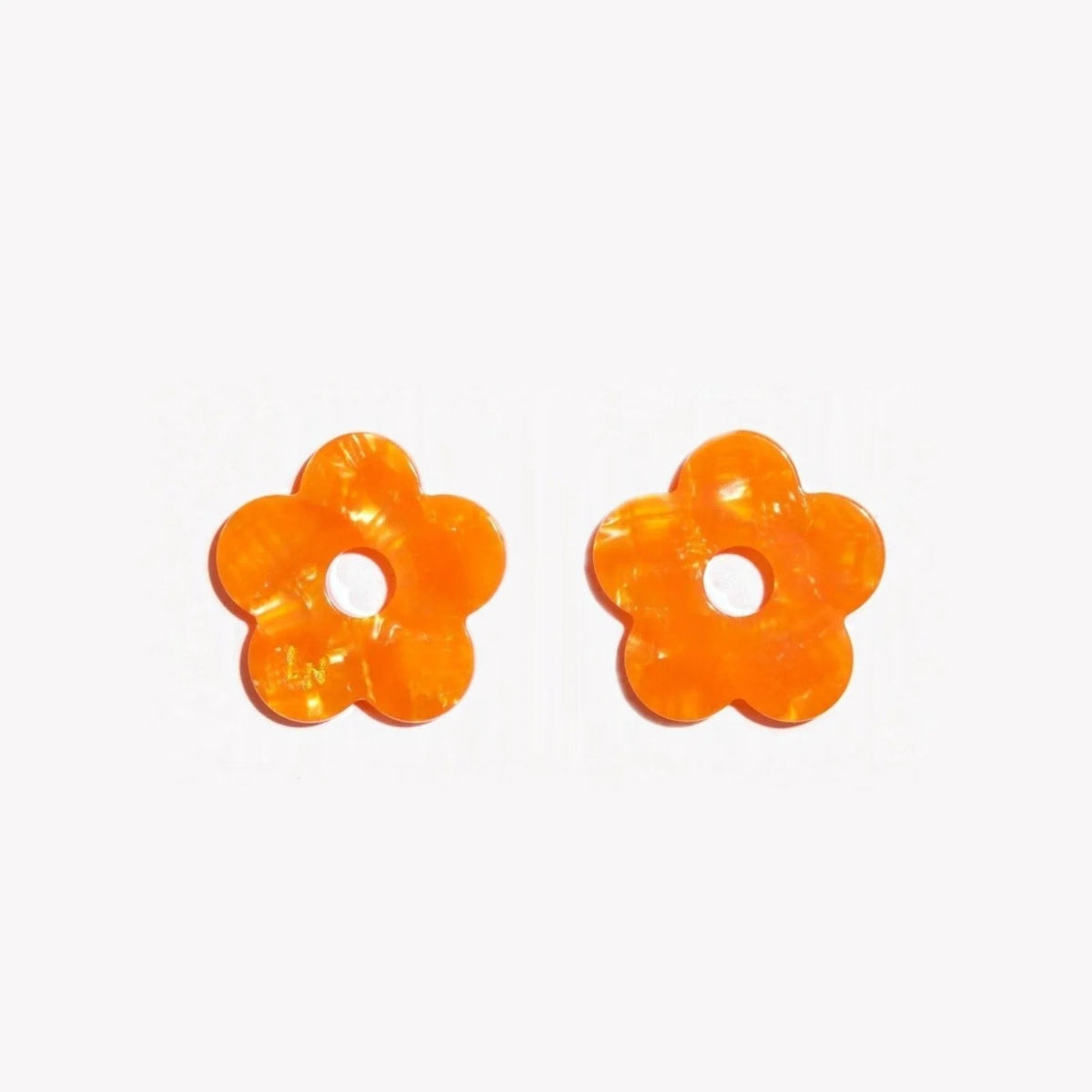 Paire de charms Fleur Acétate coloris Orange (n°11) – Les Nicolettes