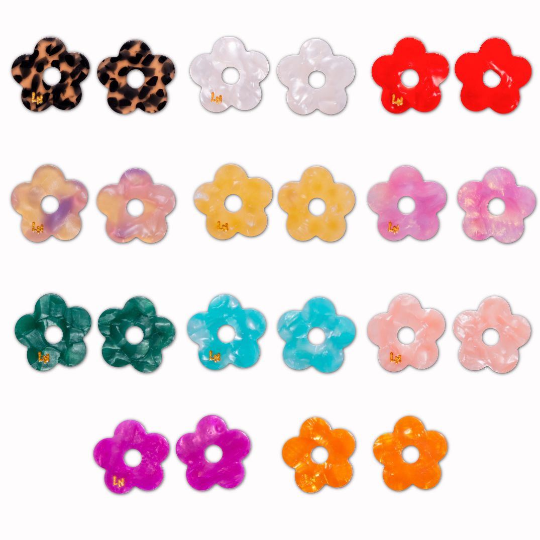 Charms Fleur Acétate | Choisissez votre paire parmi 11 créations-Les Nicolettes