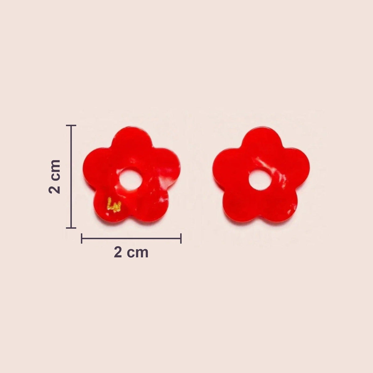 Actual size of Acetate Flower charms: 2 cm in diameter