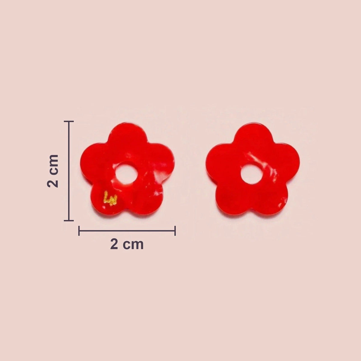 Actual size of Acetate Flower charms: 2 cm in diameter