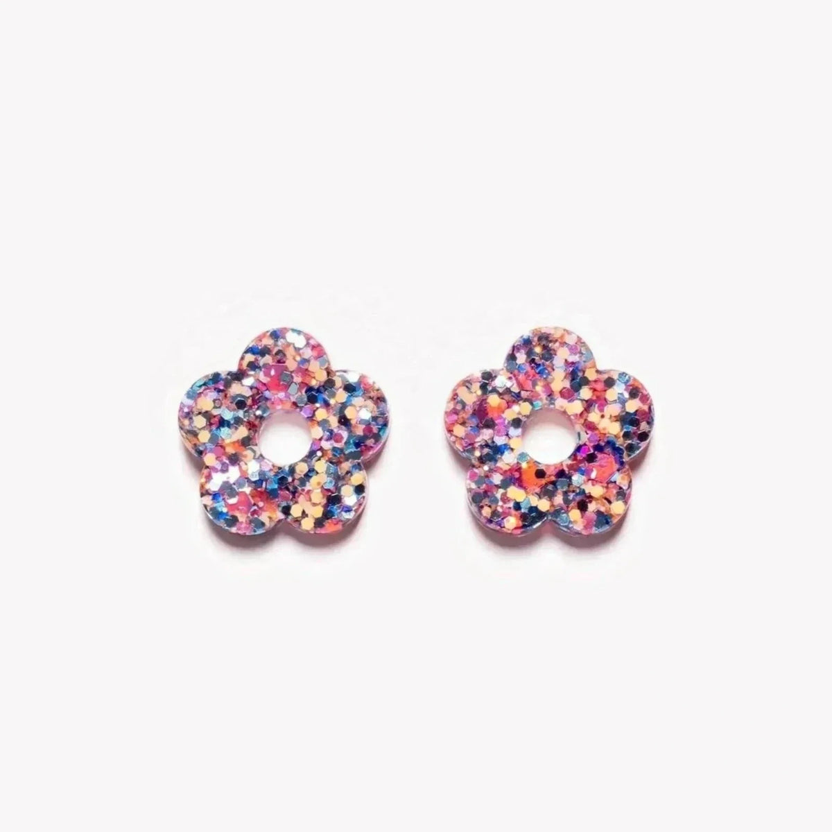 Paire de charms Fleur coloris Orange Bleu Parme (n°2) – Les Nicolettes