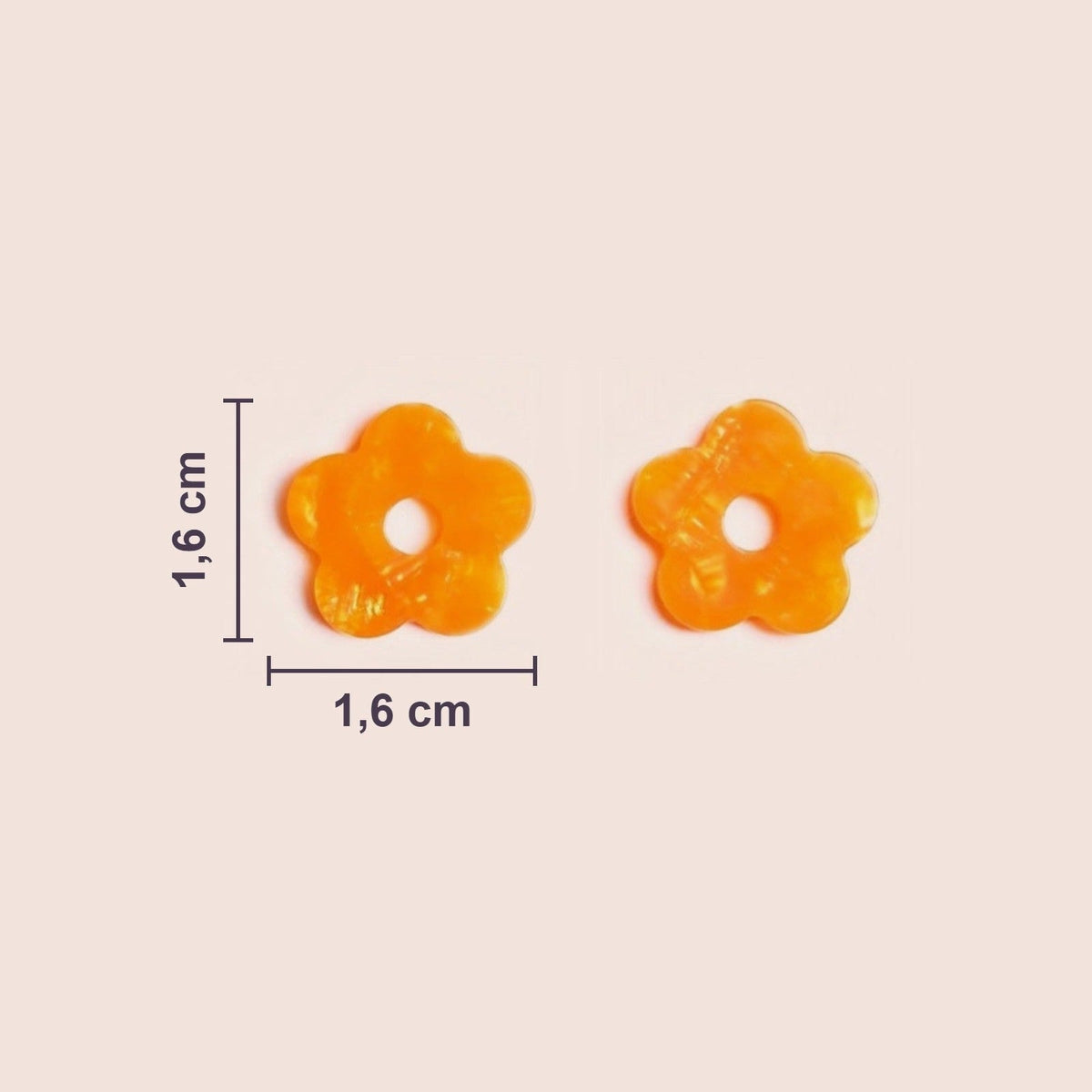 Actual size of Mini Acetate Flower charms: 1.6 cm in diameter