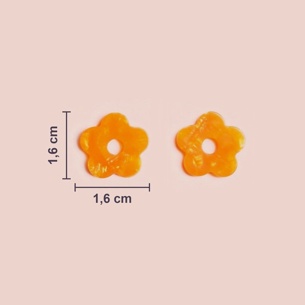 Actual size of Mini Acetate Flower charms: 1.6 cm in diameter