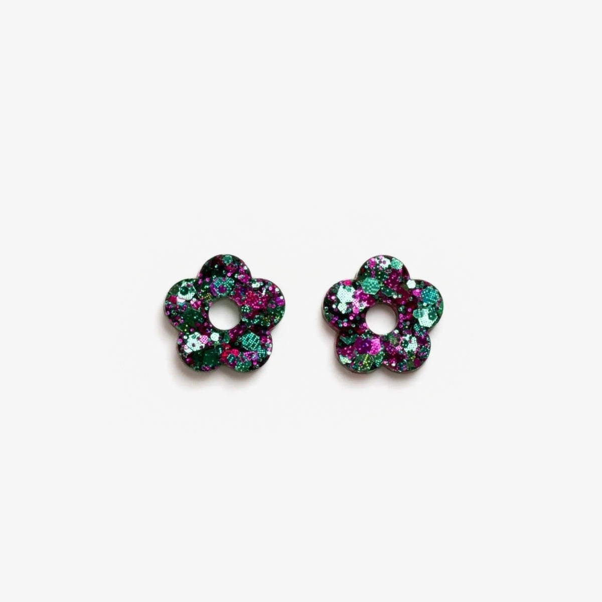 Charms mini Fleur Émeraude Fuchsia-Les Nicolettes