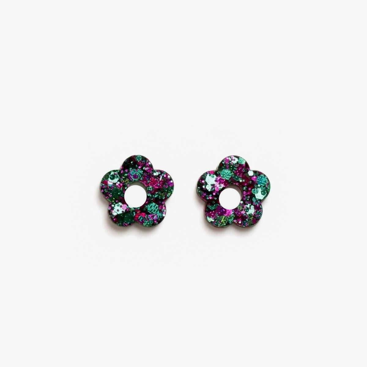 Charms mini Fleur Émeraude Fuchsia-Les Nicolettes