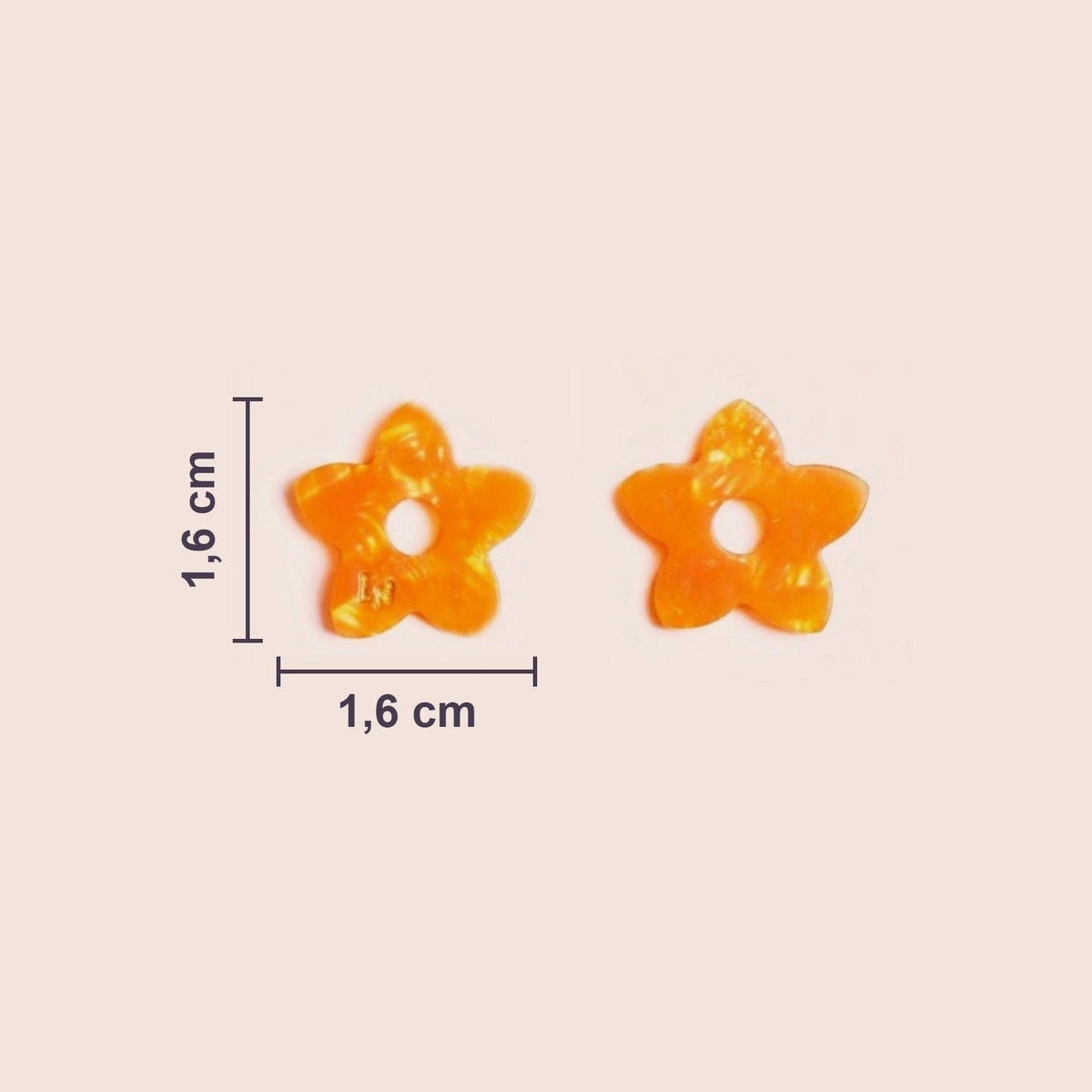 Actual size of Mini Acetate Tiaré charms: 1.6 cm in diameter