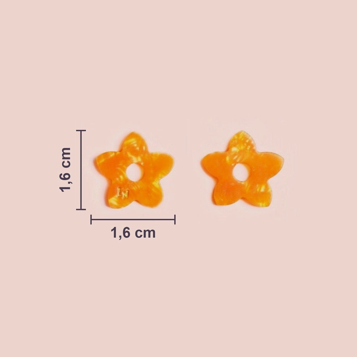Actual size of Mini Acetate Tiaré charms: 1.6 cm in diameter