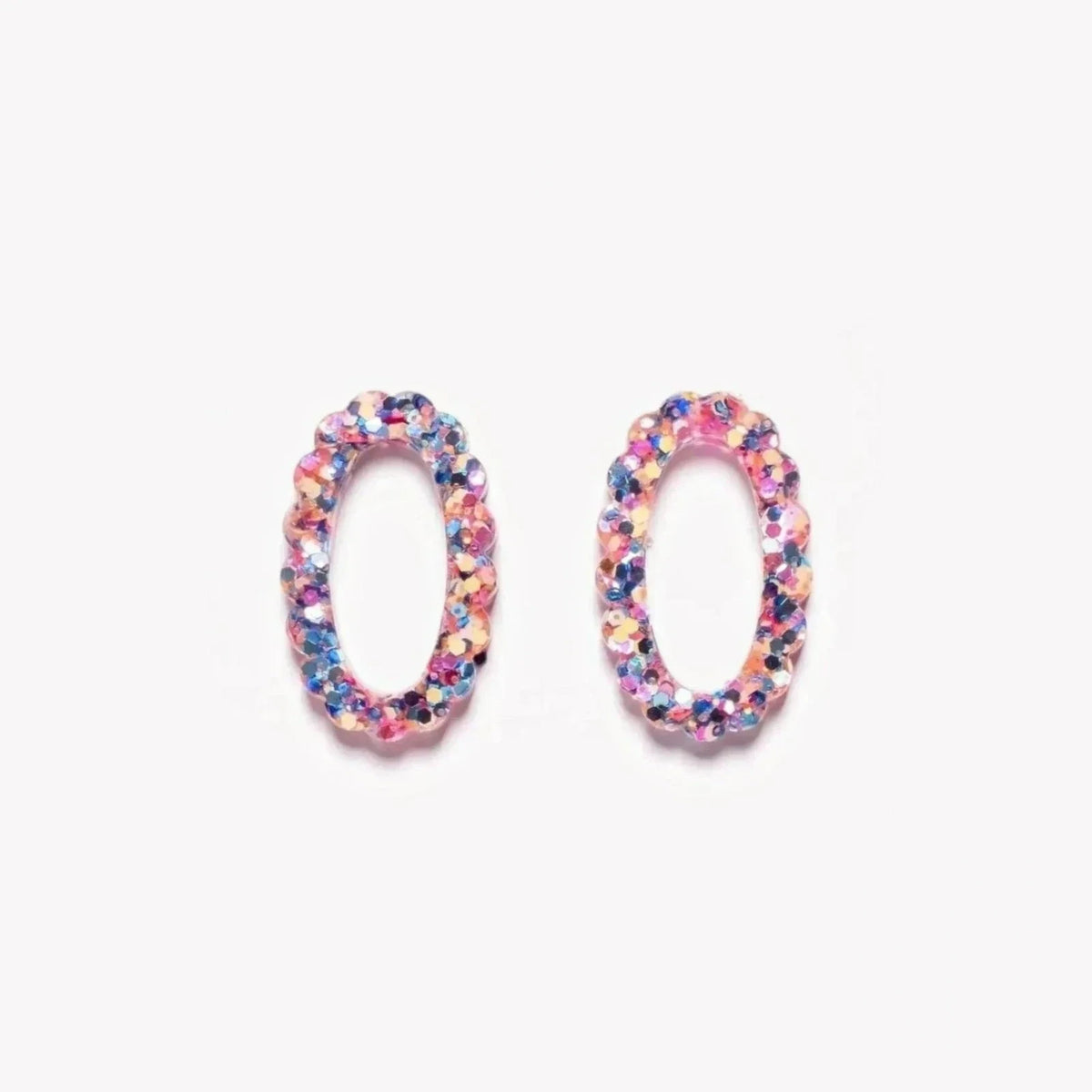 Pair of Oval charms in Orange Blue Lilac (no. 2) – Les Nicolettes