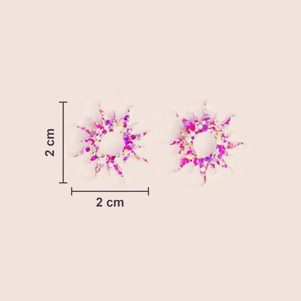 Actual size of Sun charms: 2 cm in diameter
