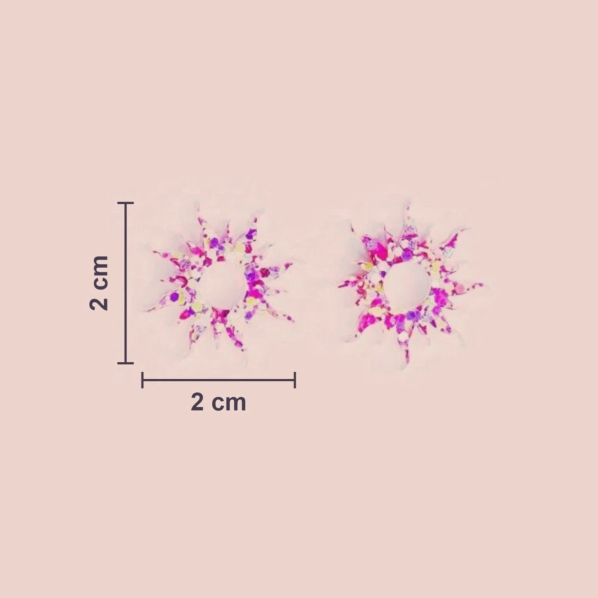 Actual size of Sun charms: 2 cm in diameter