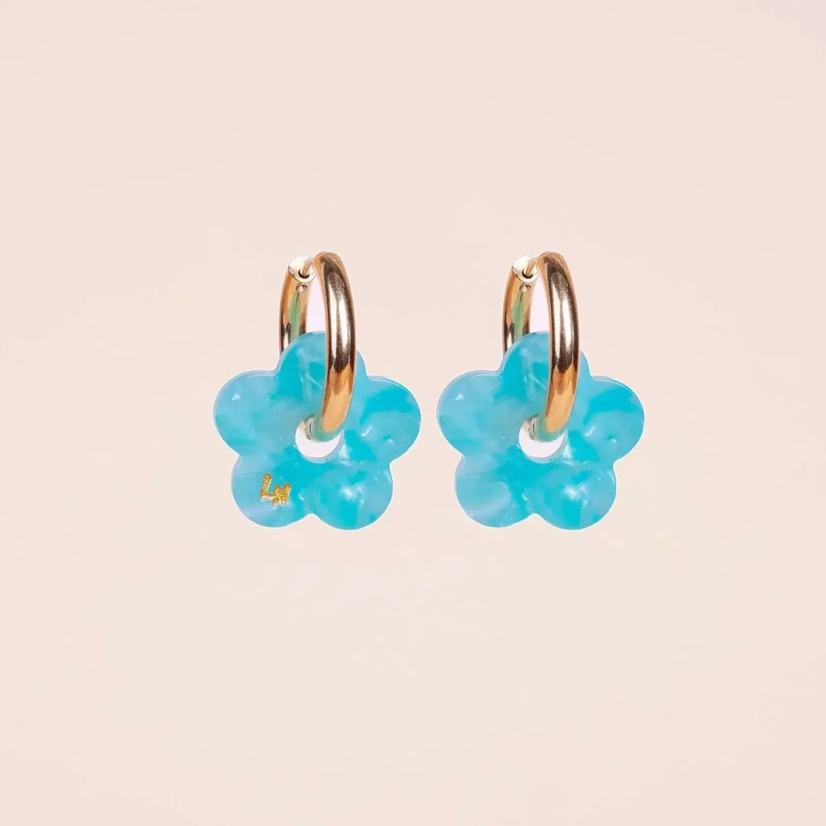 Créoles Fleur Acétate Bleu Ciel – Les Nicolettes