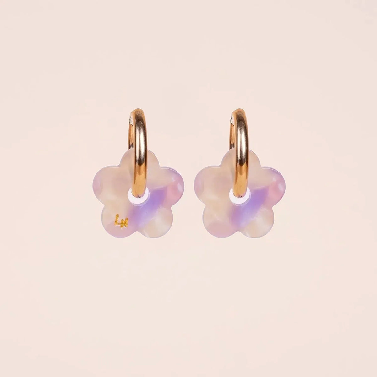 Créoles Fleur Acétate Dégradé Jaune Lilas – Les Nicolettes