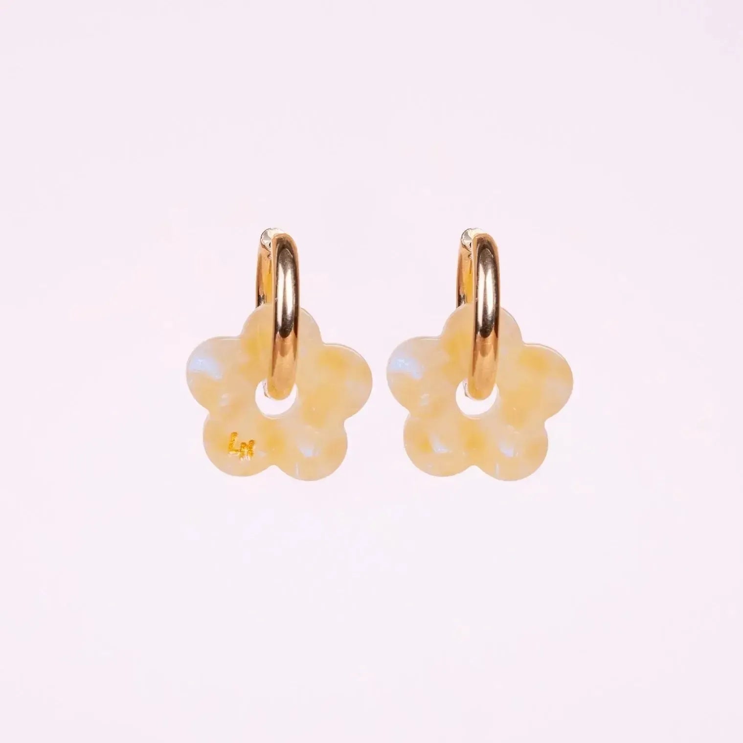 Créoles Fleur Acétate Jaune-Les Nicolettes