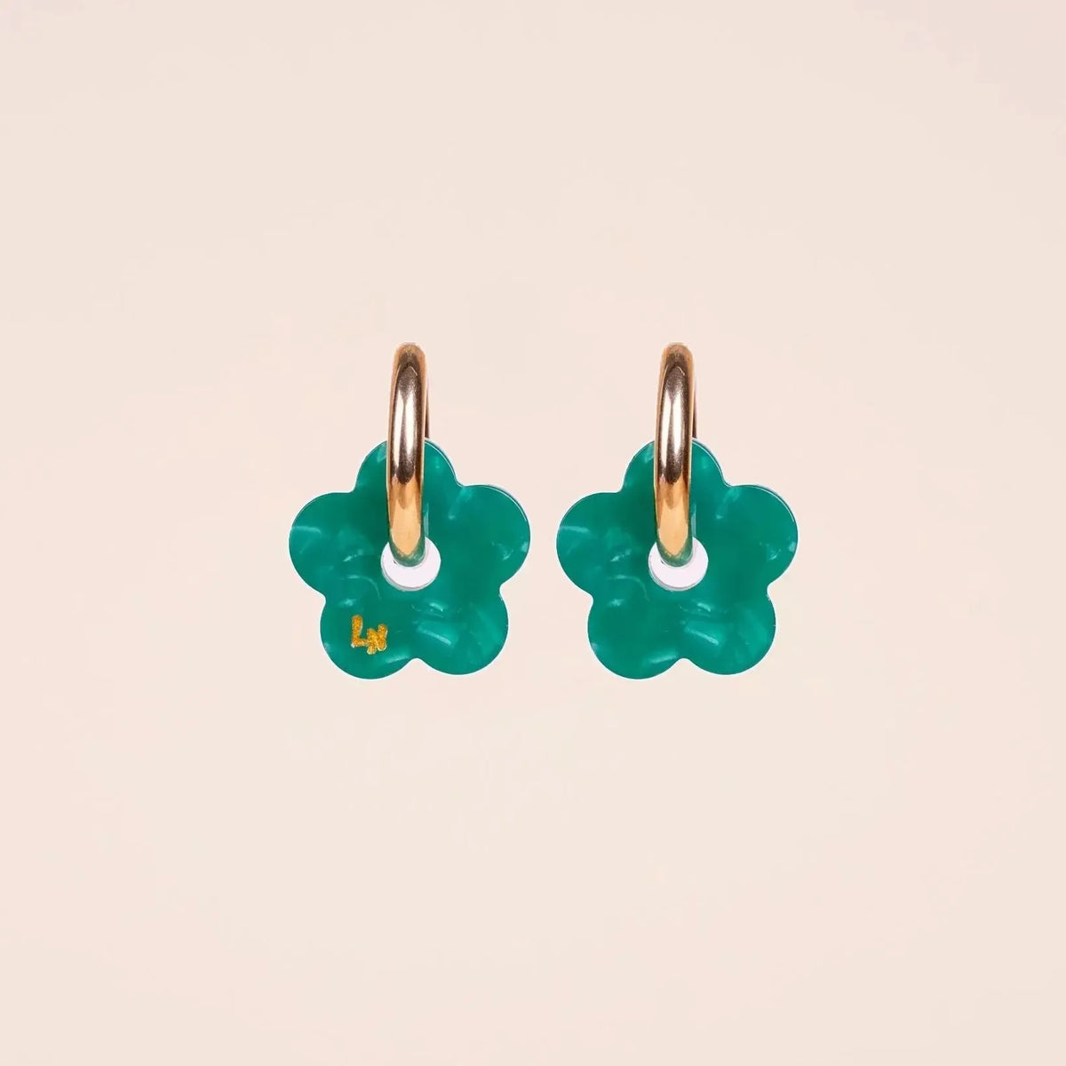 Créoles Fleur Acétate Vert – Les Nicolettes