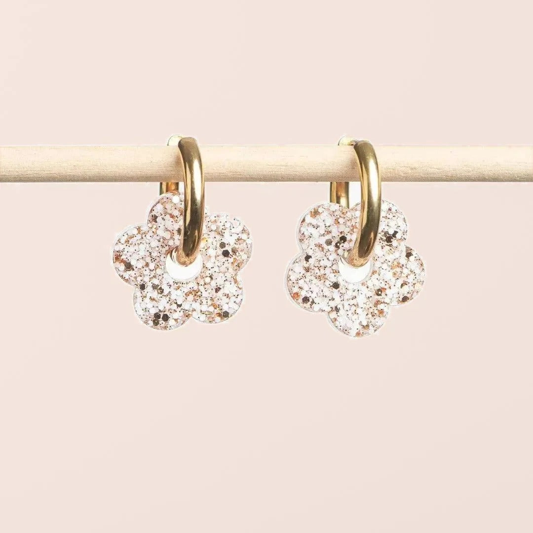 Créoles Fleur Ivoire Champagne – Les Nicolettes