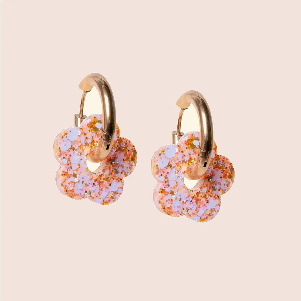 Créoles Fleur Ivoire Orange – Les Nicolettes