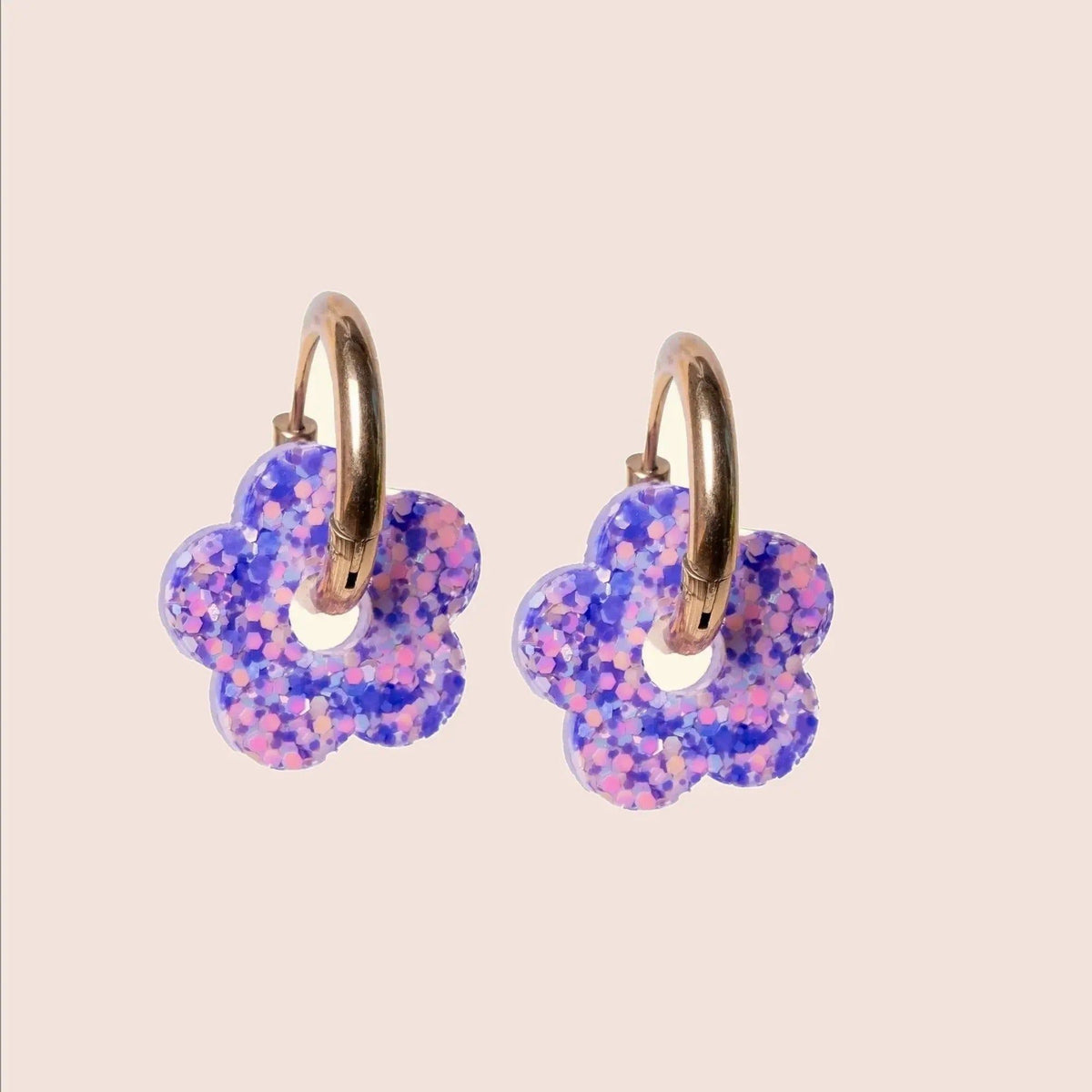 Créoles Fleur Mauve Orange – Les Nicolettes