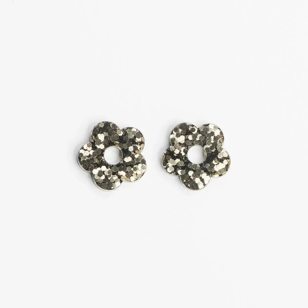 Créoles Fleur Mix Dark Green-Les Nicolettes