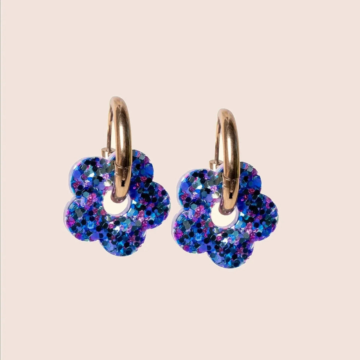 Créoles Fleur Mix Violet Bleu – Les Nicolettes