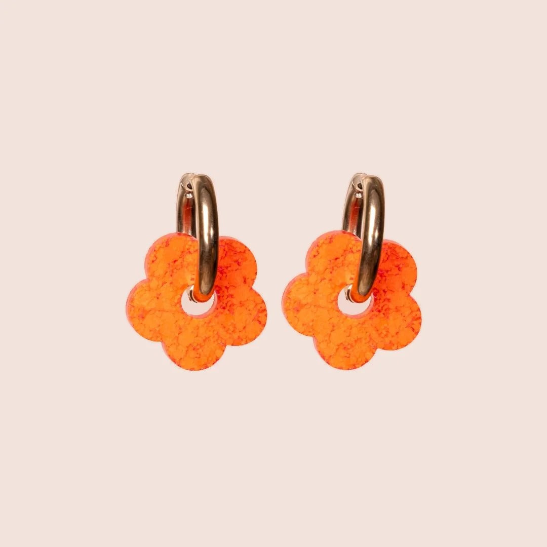 Créoles Fleur Sorbet Orange – Les Nicolettes