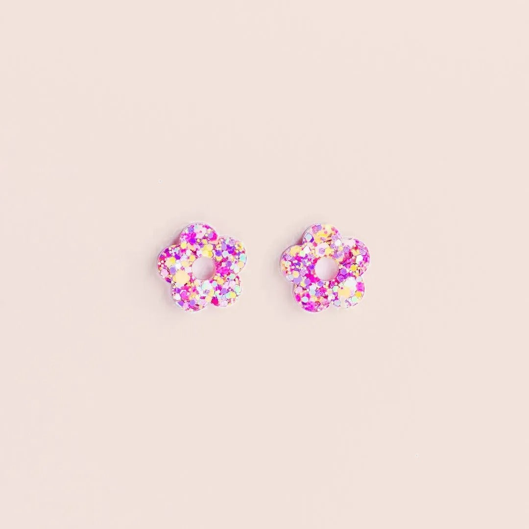 Créoles Mini Fleur Barbiecore – Les Nicolettes