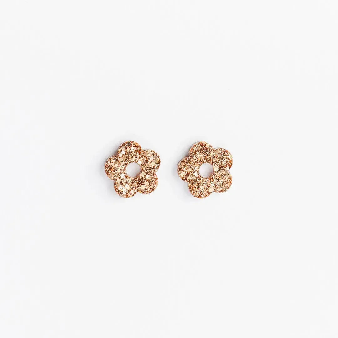 Créoles Mini Fleur Champagne-Les Nicolettes