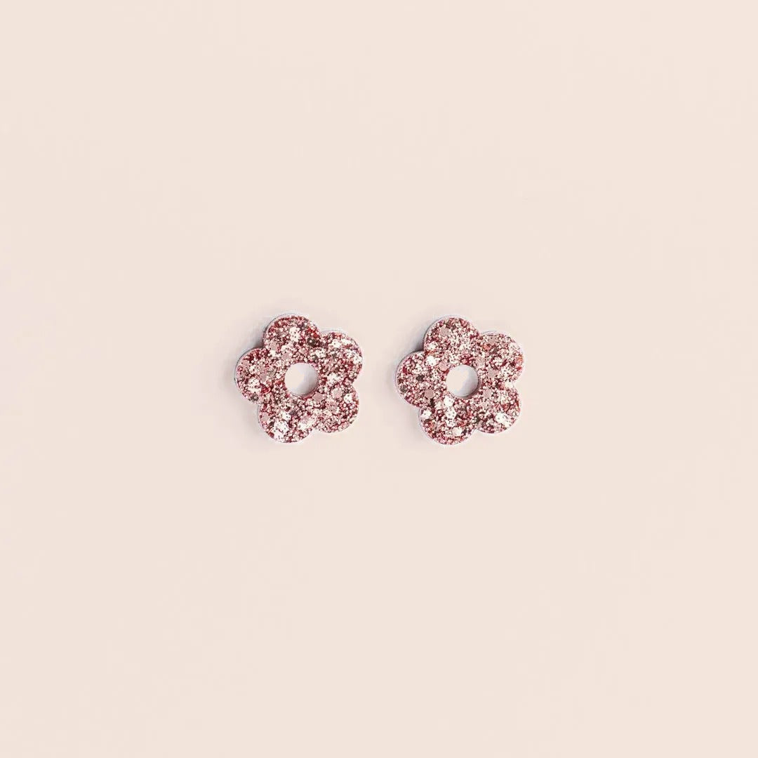 Créoles Mini Fleur Champagne Rosé – Les Nicolettes