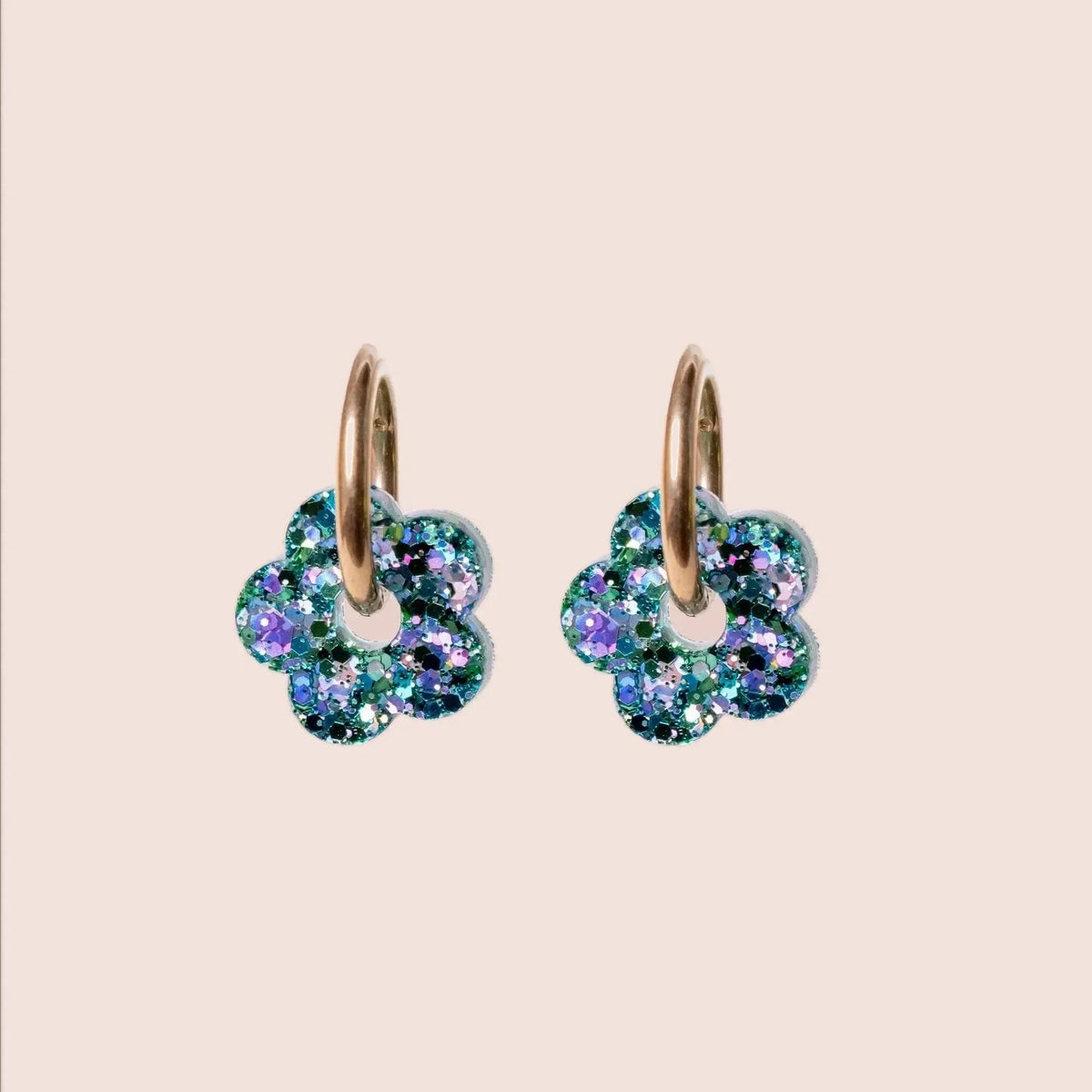 Créoles Mini Fleur Mix Vert 2.0 – Les Nicolettes