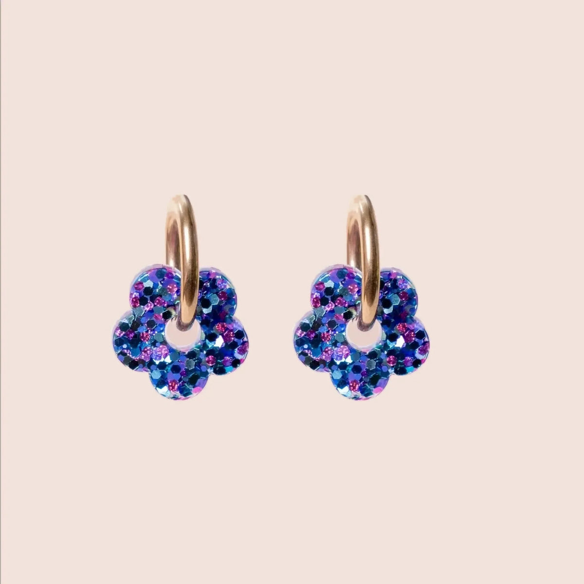 Créoles Mini Fleur Mix Violet Bleu – Les Nicolettes