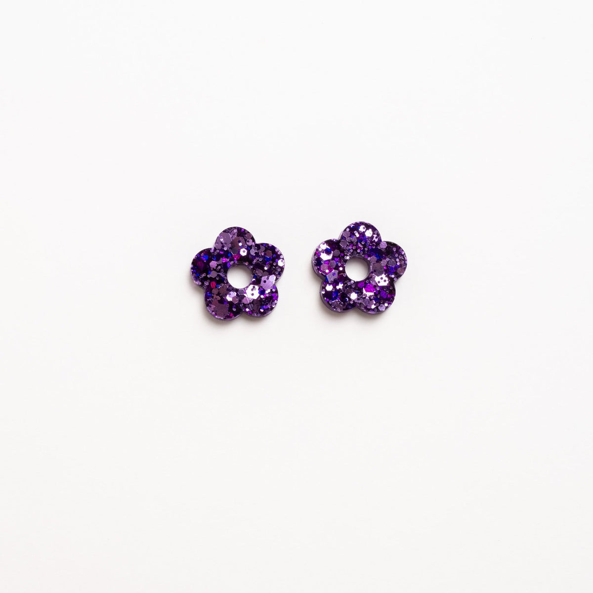Créoles Mini Fleur Mix Violet-Les Nicolettes