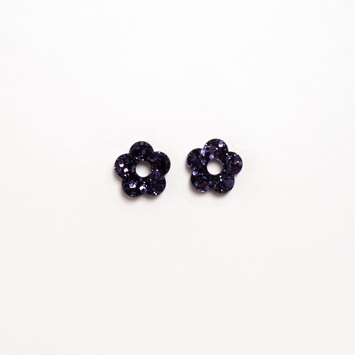 Créoles Mini Fleur Night Blue-Les Nicolettes
