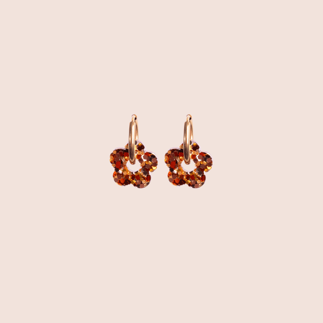 Créoles Mini Fleur Pumpkin Spice-Les Nicolettes