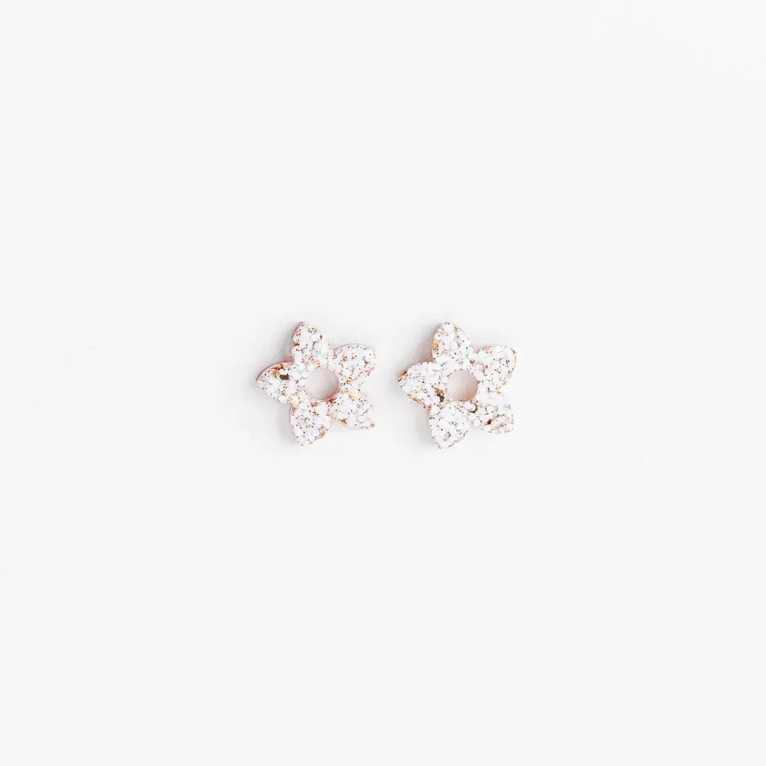 Créoles Mini Tiaré Ivoire Champagne-Les Nicolettes