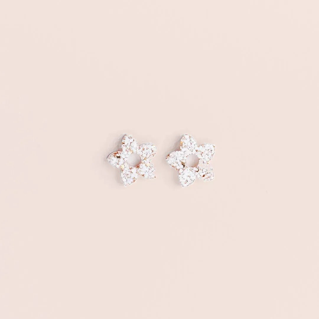 Créoles Mini Tiaré Ivoire Champagne – Les Nicolettes